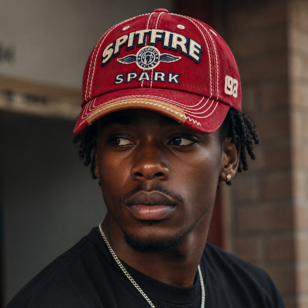 burgundy baseball cap
