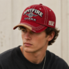 burgundy baseball cap