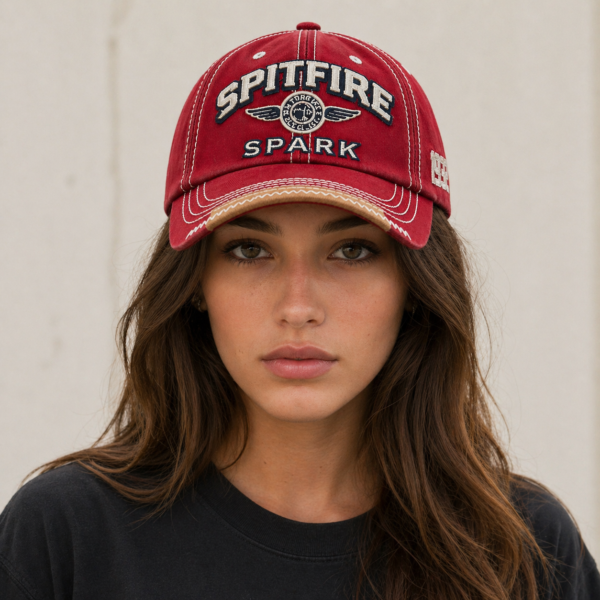 burgundy baseball cap
